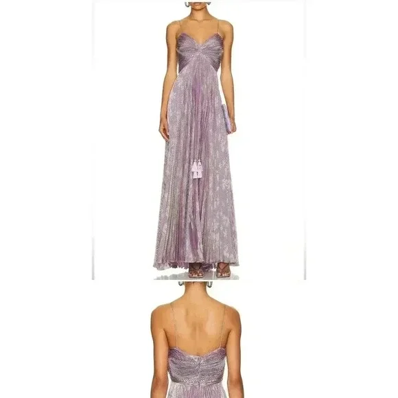 $997 Alexis Womens Purple Spaghetti Strap Sweetheart Neck Lined Maxi Dre… - Picture 8 of 16